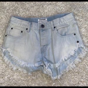 One Teaspoon Light Wash Jean Shorts
